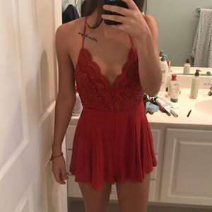Cute Rust Orange/Red Romper